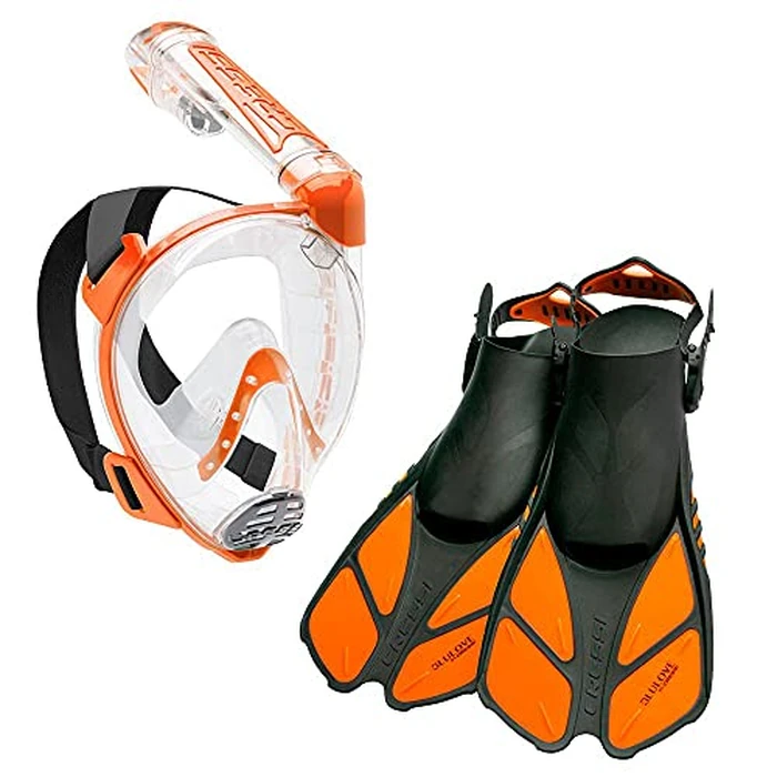 Cressi Duke Bonete Set, Clear/Orange, S/M-S/M by Cressi - Used - Like New condition