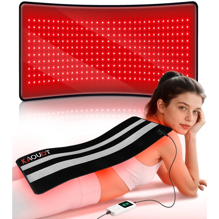 Kaoudt Red Light Therapy Mat 29.3" x 13", 330 LEDs Medical-Grade TPU Red Light Therapy Pad, 660nm&850nm Infrared Light Therapy for Body Pain Relief (Black) by Kaoudt - Used - Like New condition - US$113.99