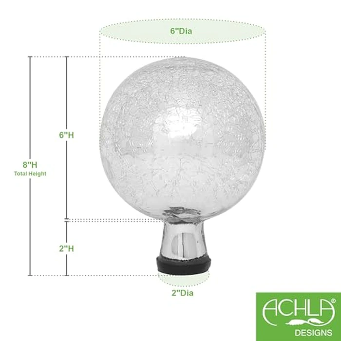 6" Gazing Globe, Silver by Achla Designs - Image 2