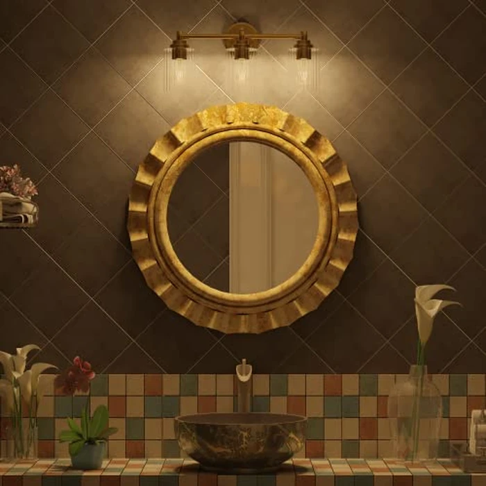 Inlight Bathroom Light Fixture Over Mirror, 3-Light Gold Vanity Light with Inward Ribbed Clear Glass Shade, (8-3/4" H x 20" W) Modern Wall Sconce, Bulb Not Included, E12 Base, Hardwired, IN-0444-3-GD by GETINLIGHT - Image 6