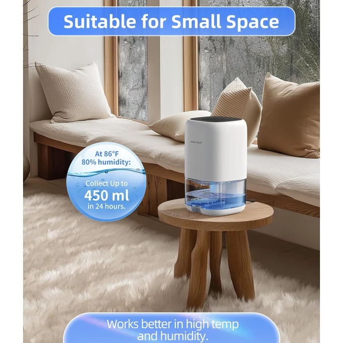 Dehumidifier, 35 OZ Small Dehumidifiers for Bedroom for Home, Quiet with Auto Shut Off, Dehumidifiers for Bedroom (280 sq. ft), Bathroom, RV, Closet, White by TABYIK - Image 2