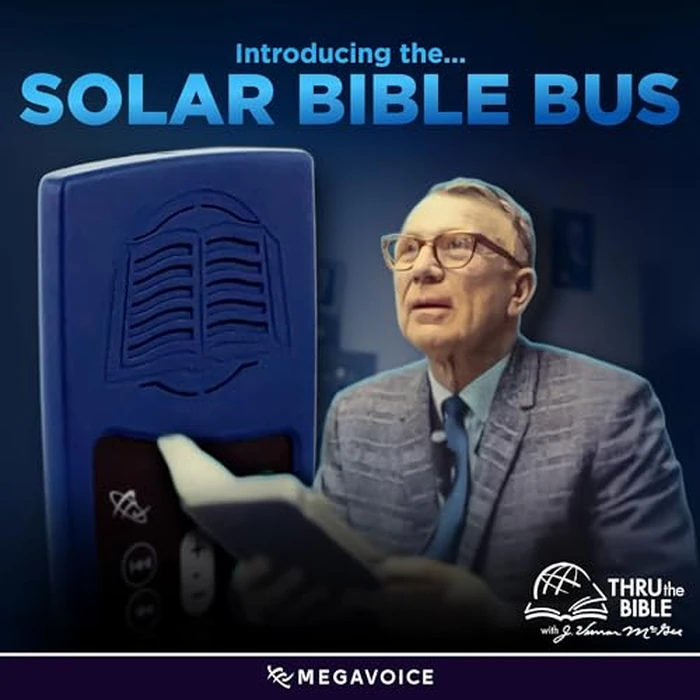 Thru The Bible with J. Vernon McGee + King James Version (KJV) Blue MegaVoice Handheld Solar Powered Audio Bible (TTB+KJV-Solar+) by MEGAVOICE - Image 3