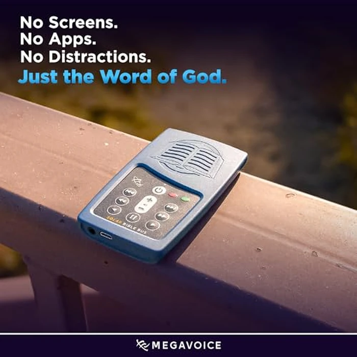 Thru The Bible with J. Vernon McGee + King James Version (KJV) Blue MegaVoice Handheld Solar Powered Audio Bible (TTB+KJV-Solar+) by MEGAVOICE - Image 5