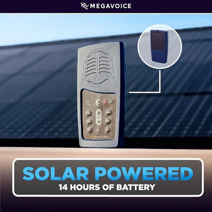 Thru The Bible with J. Vernon McGee + King James Version (KJV) Blue MegaVoice Handheld Solar Powered Audio Bible (TTB+KJV-Solar+) by MEGAVOICE - Image 8