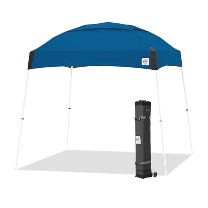 E-Z UP Dome Instant Shelter Canopy, 10' x 10', Vented Top with Wide-Trax Roller Bag & 4 Piece Spike Set, Royal Blue by E-Z UP - Image 1
