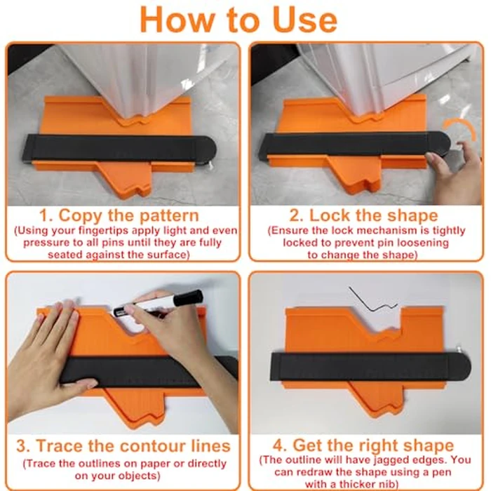 10 Inch Super Gauge Shape and Outline Tool, Contour Gauge Profile Tool with Lock, Measuring Tools Shape Duplicator Woodworking Tools by MECHEER - Image 4