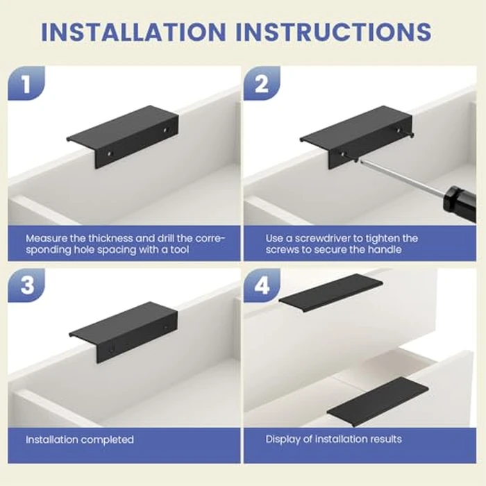 Peaha 25 Pack Kitchen Cabinet Handles 7-1/2 inch Black Pulls for Dresser Drawers Door Edge Finger Pull Aluminum Alloy Hardware by Peaha - Image 7