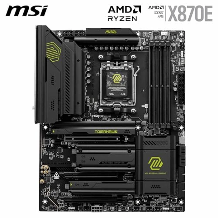 MSI MAG X870E Tomahawk WiFi Motherboard, ATX - Supports AMD Ryzen 9000/8000 / 7000 Processors, AM5-80A SPS VRM, DDR5 Memory Boost 8400+ MT/s (OC), PCIe 5.0 x16, M.2 Gen5, Wi-Fi 7, 5G LAN by msi - Image 2