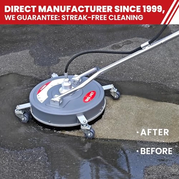 WOJET Pressure Washer Surface Cleaner 18" with 4 Wheels, 4500PSI Pressure Washer Attachment for Concrete Driveway Sidewalk Deck Patio Cleaning, 3/8'' Quick-Connect by WOJET - Image 1