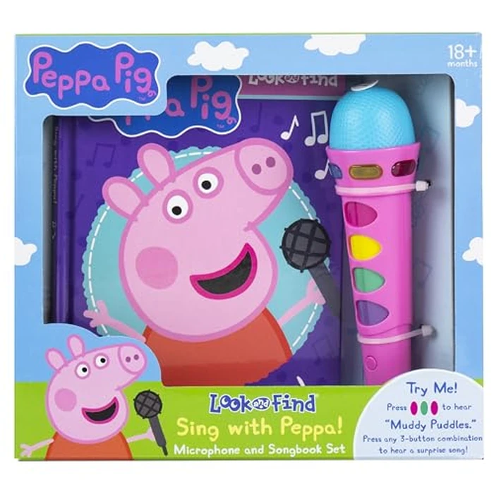 Peppa Pig - Sing with Peppa! Microphone and Look and Find Sound Activity Book Set - PI Kids (Play-A-Song) by PI Kids - Image 1