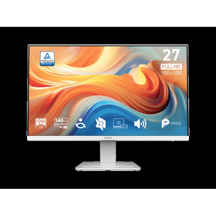 MSI 27" Full HD 144Hz IPS white LCD Computer Monitor with Built-in Speakers for both work and gaming PRO MP273W E14A by MSI - Open Boxproduct Type condition - US$87.00