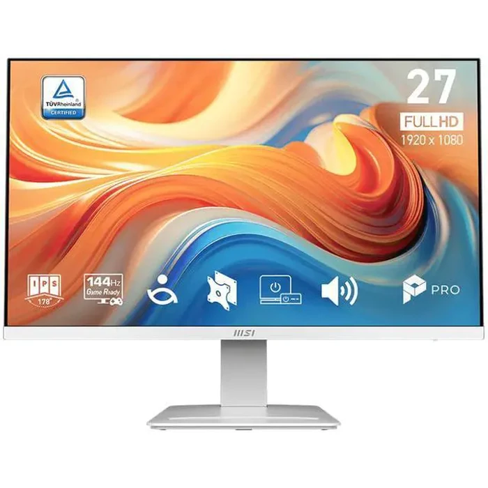 MSI 27 inch Full HD 144Hz IPS AMD FreeSync white LCD Computer Monitor with Built-in Speakers for both work and gaming PRO MP273W E14A by MSI - Image 2