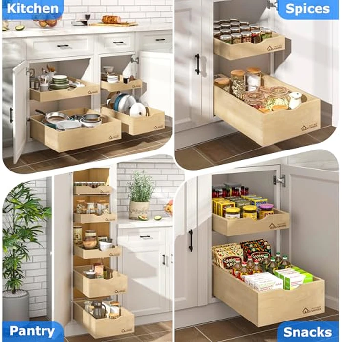 WelFurGeer Soft Close Pull Out Drawers for Kitchen Cabinets, 32" W x 21" D Pull Out Cabinet Organizer, Heavy-Duty Cabinet Organizer, Space-Saving Pullout Drawer for Home & Kitchen Organization by WelFurGeer - Image 7
