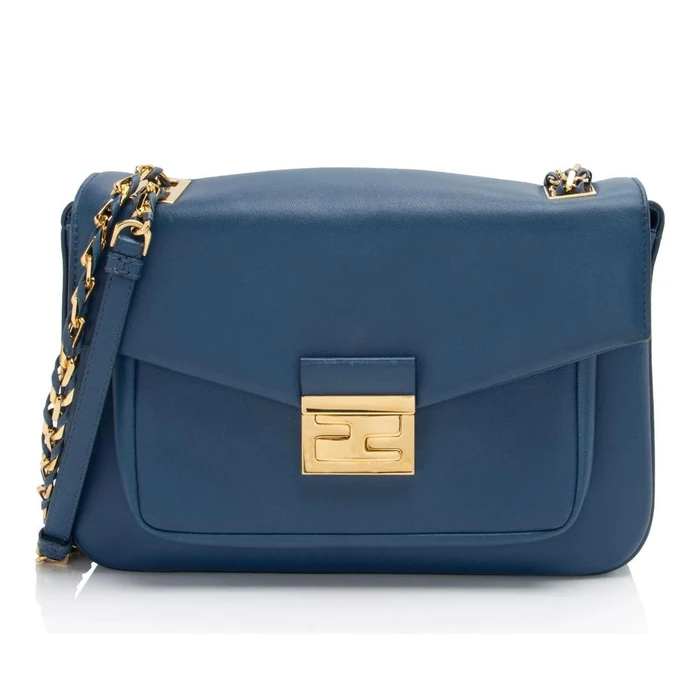 Fendi Leather Be Baguette Shoulder Bag - Leather - Blue by Fendi - Refurbished - Excellent condition