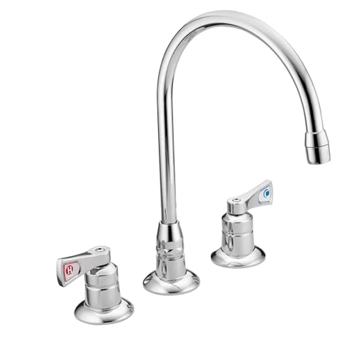 Moen 8227 Commercial M-Dura Widespread Kitchen Faucet 2.2 gpm, Chrome by Moen - Image 1