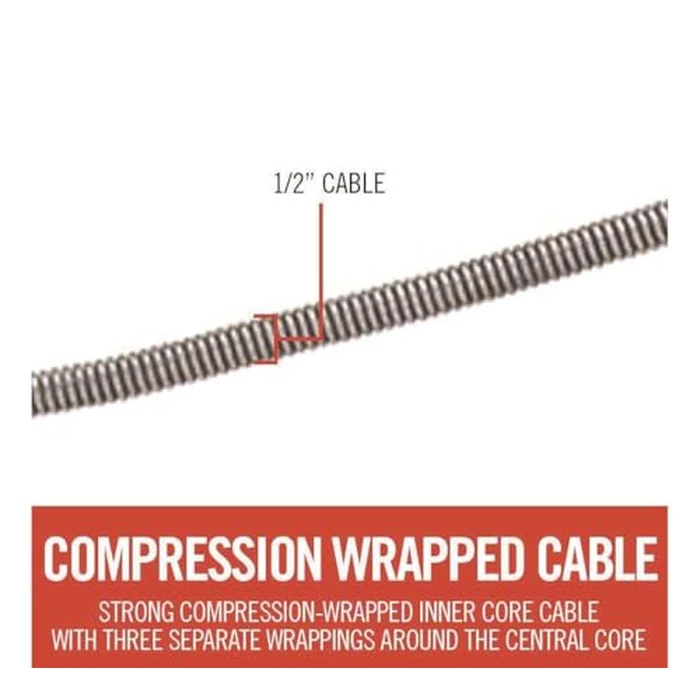 RIDGID 59802 K-6DH Hybrid Toilet Snake Auger with 6' Heavy-Duty Drop Head Tri-Wrap Cable, Manual or Cordless Drill Operated Plumbing by RIDGID - Image 4