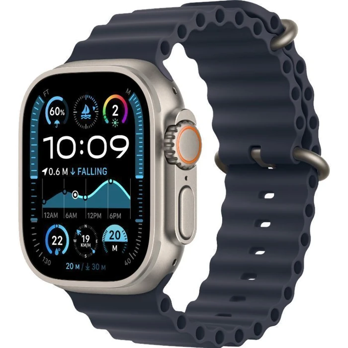 Apple Watch Ultra 2 (Cellular + GPS) - 64GB - 49mm - Titanium Titanium Case with Navy Rubber Ocean Band - One Size by Apple - Image 2