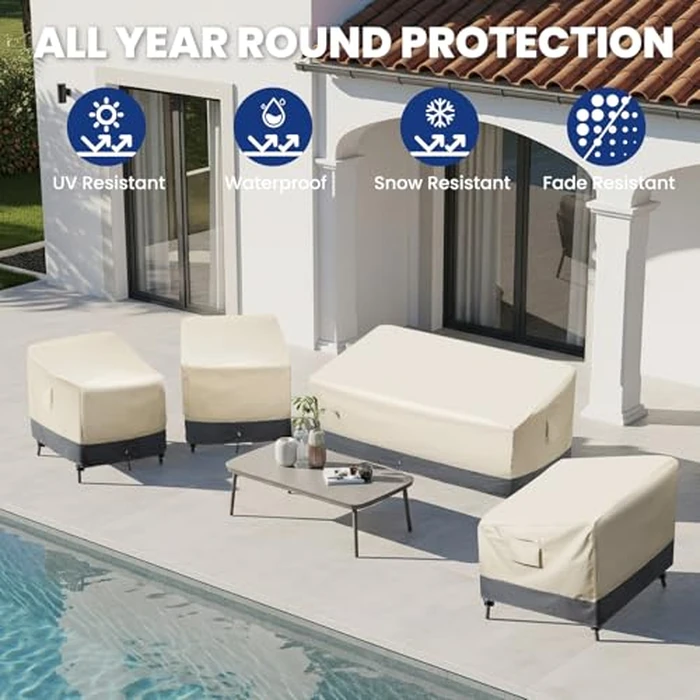 Extra Heavy Duty Patio Chair Covers Waterproof Up to 8000pa, 2 Pack Patio Furniture Covers for Outdoor Swivel/ Rocking Chair/ Adirondack Chairs, Outdoor Seat Cover with Air Vents, 33"W x 35"D x 38.5"H by Kikcoin - Image 7