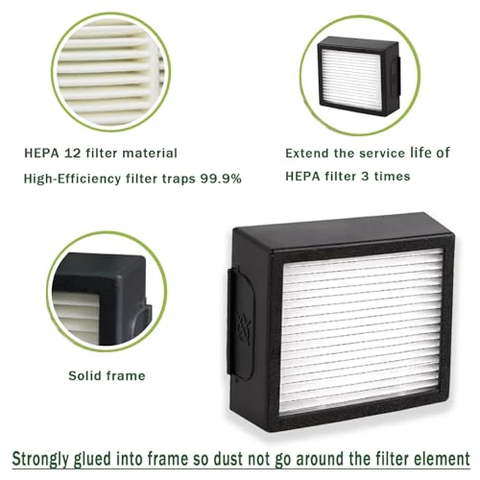 E-HAO 6 Pack Vacuum Filters Replacement Parts Only for iRobot Roomba Combo j7+, Combo j9+ and Max 10 Model by E-HAO - Image 2