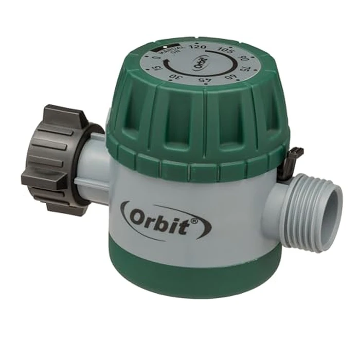 Orbit Mechanical Water Timer - Adjustable Irrigation Shutoff for Lawn & Garden Watering - Battery-Free Clockwork Hose Faucet Timer with Easy Grip Dial & Manual Bypass - 62034 by Orbit - Used - Like New condition - US$8.99