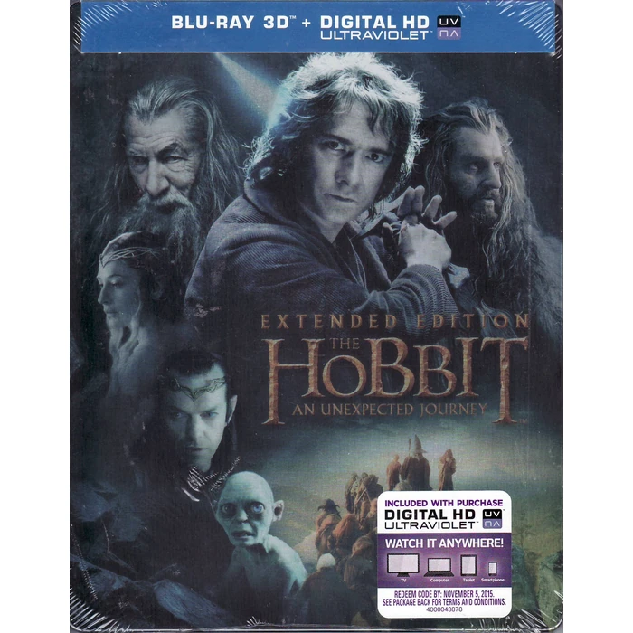The Hobbit: An Unexpected Journey Extended Edition 3D / Digital Ultraviolet Blu-ray SteelBook - Used - Very Good condition - US$18.82