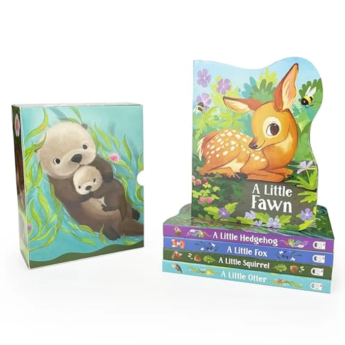 Animal Board Book Set - 5 Shaped Animal Books and Slipcase by Cottage Door Press - Used - Acceptable condition - US$7.91