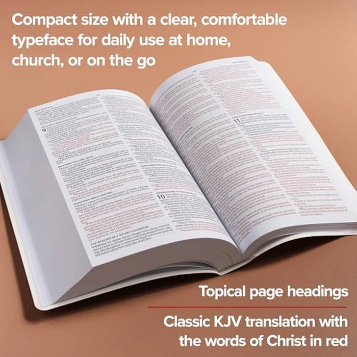 KJV Gift and Award Bible, White Imitation Leather, KJV Holy Bible, Red Letter, Pure Cambridge Text, Presentation Page, Ribbon Marker, Easy-to-Read Bible MCM Type by Holman Bibles - Image 4