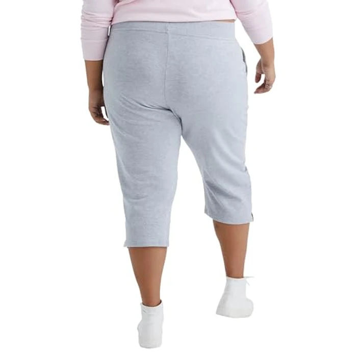 JUST MY SIZE womens French Terry Capri pants, Light Steel, 5X US by JUST MY SIZE - Image 2