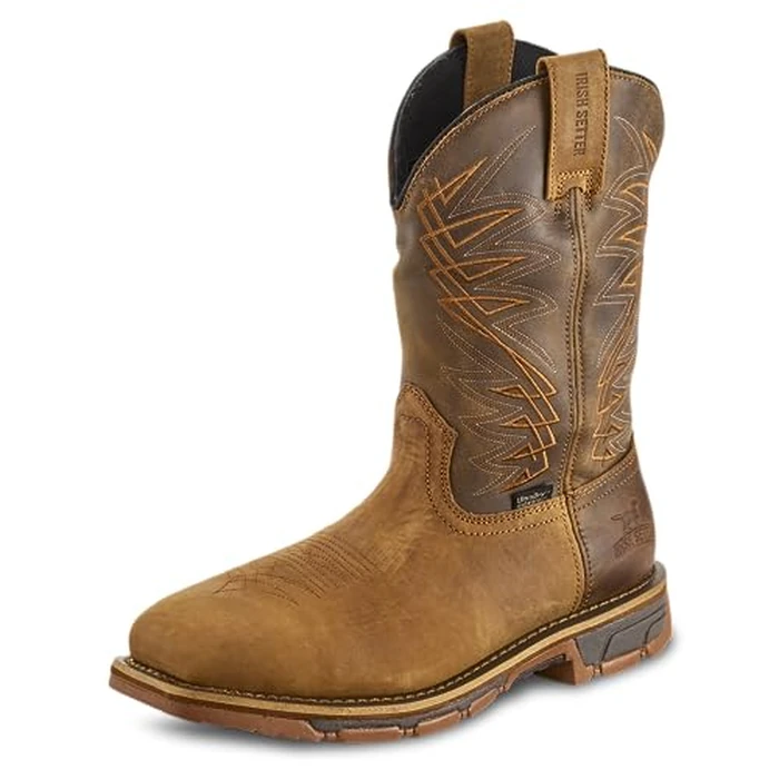 Irish Setter, Marshall, Men’s, 11", Waterproof, Soft Toe, Pull-On Work Boot, Brown, 11.5 D (Medium) by Irish Setter - Used - Acceptable condition