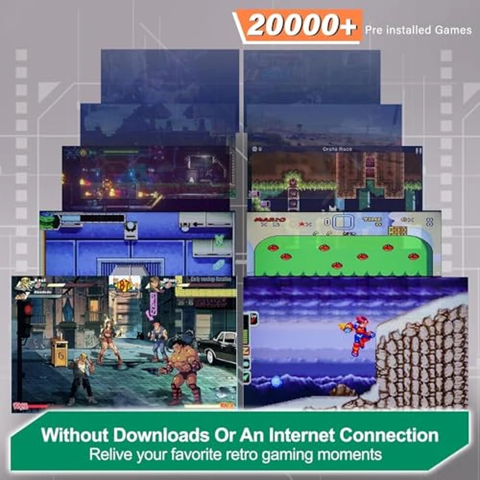 LIUWEI New Retro Gaming Console & Game Stick Pro - 20,000+ Classic Video Games, 23 Emulators, Dual Wireless Controllers, 4K HDMI Output, Plug & Play, Compatible with TV, PC, Projector, 64GB by LIUWEI - Image 2