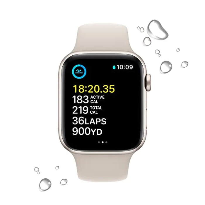 Apple Watch SE (2nd Gen) (GPS + Cellular, 44mm) - Starlight Aluminum Case with Starlight Sport Band, S/M (Renewed) by Apple - Image 4