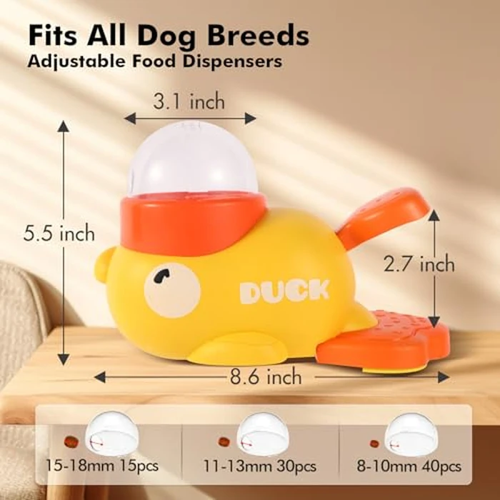 YOOIU Interactive Dog Treat Dispenser Toy & Slow Feeder Dog Bowls - Duck-Shaped Puzzle Toy for Mental Stimulation, Adjustable Food Outlet for Small to Medium Cats and Dogs by YOOIU - Image 5