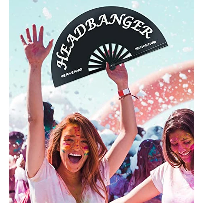 Riccioofy Large Rave Folding Clack Handheld Fan for Men/Women Beach Vacation Essentials Hand Fan for Dance Music Festival Party, Performance, Decorations,Cool Stuff,Beach Vacation Clothes for Women by Riccioofy - Image 5