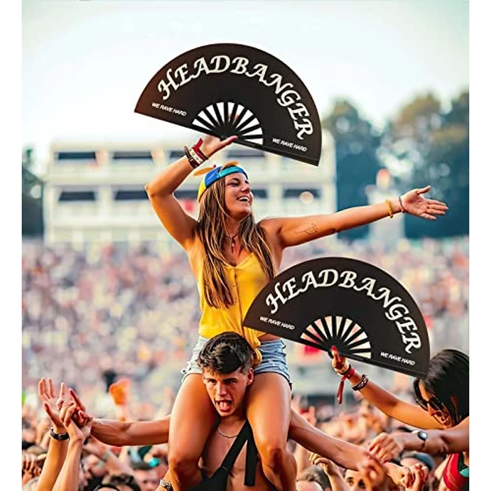 Riccioofy Large Rave Folding Clack Handheld Fan for Men/Women Beach Vacation Essentials Hand Fan for Dance Music Festival Party, Performance, Decorations,Cool Stuff,Beach Vacation Clothes for Women by Riccioofy - Image 6