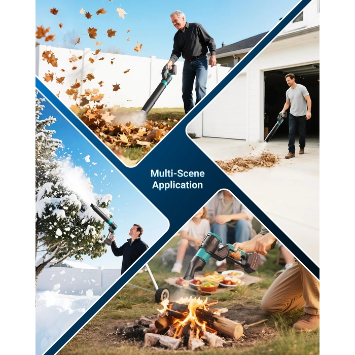 5.2Ah Cordless Leaf Blower 750 CFM 220 MPH with 2 Pack Batteries Powered Electric Leaf Blower, Christmas Garden Tools for Lawn Care, Yard, Patio, Garage by DocSmart - Image 3