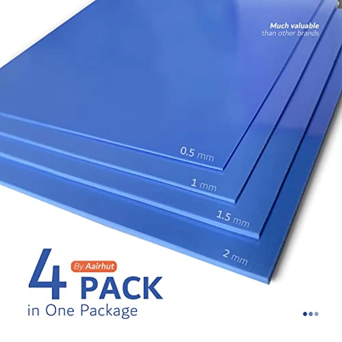 4 Pack Thermal Pad, 100 x 100 mm x [0.5 mm + 1 mm + 1.5 mm + 2 mm] Silicone Cooling Pad 6 W/m.K GPU Non Conductive Heat Resistance Extreme Odyssey Cover for Laptop Heatsink CPU GPU SSD IC LED Cooler by Aairhut - Image 2