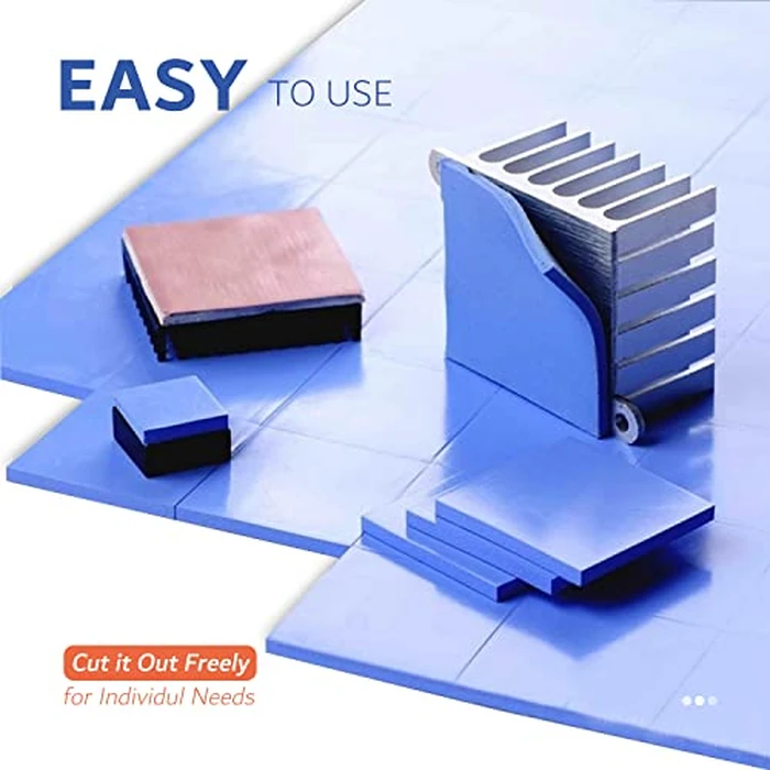 4 Pack Thermal Pad, 100 x 100 mm x [0.5 mm + 1 mm + 1.5 mm + 2 mm] Silicone Cooling Pad 6 W/m.K GPU Non Conductive Heat Resistance Extreme Odyssey Cover for Laptop Heatsink CPU GPU SSD IC LED Cooler by Aairhut - Image 4