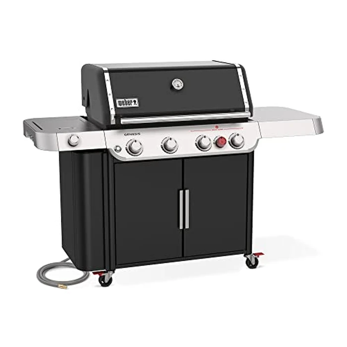 Weber Genesis E-435 Natural Gas Grill for Outdoor Cooking, 4 Burners and 1 Side Burner, Black - Porcelain-Enameled, Cast-Iron Grates, PureBlu, Sear Zone by Weber - Image 2