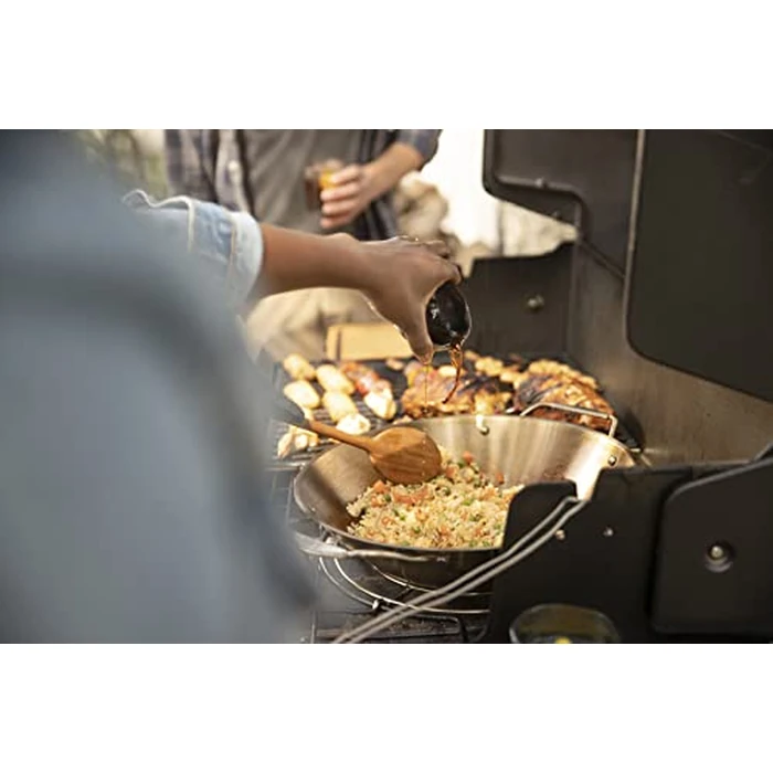 Weber Genesis E-435 Natural Gas Grill for Outdoor Cooking, 4 Burners and 1 Side Burner, Black - Porcelain-Enameled, Cast-Iron Grates, PureBlu, Sear Zone by Weber - Image 7
