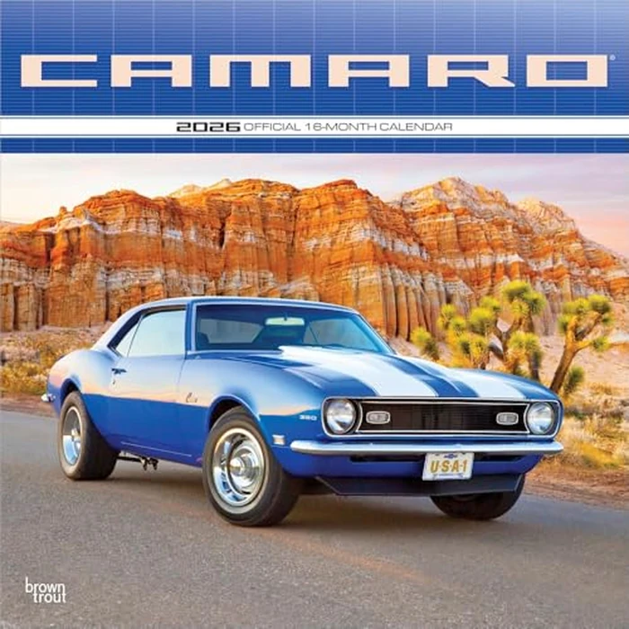 Camaro OFFICIAL | 2026 12 x 24 Inch (Hanging) Monthly Square Wall Calendar | BrownTrout | Chevrolet Motor Muscle Car by BrownTrout - Image 1
