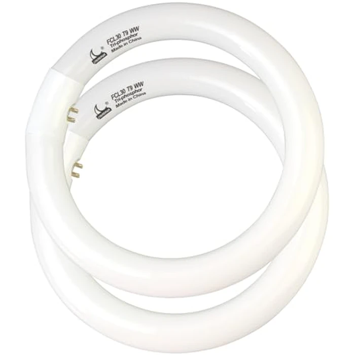 CHKADAWA FCL30/30K Circular Fluorescent Light Bulbs T9 9 inch 30 Watts, Round FCL30EX-L 27K Circline Light Bulb FC9T9/KB 30W 830 3000K, 32030 WW Warm White, G10q 4 Pin Base, 2 Pack by CHKADAWA - Used - Very Good condition - US$21.19