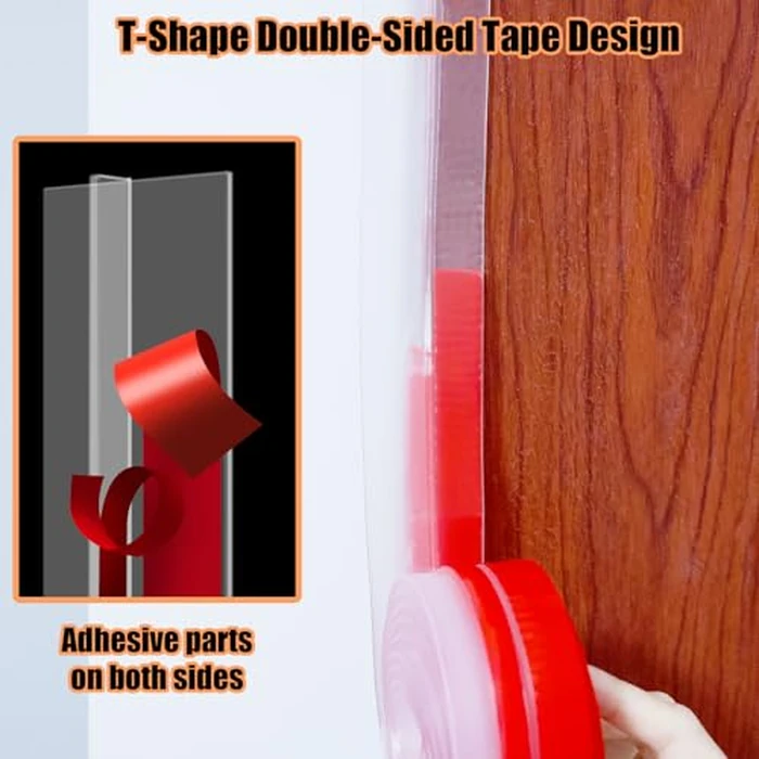 Orghtin T-Shaped Silicone Seal Strip, Clear Door Sealer Weather Stripping, 20Ft Door Draft Stopper by Orgthin - Image 3