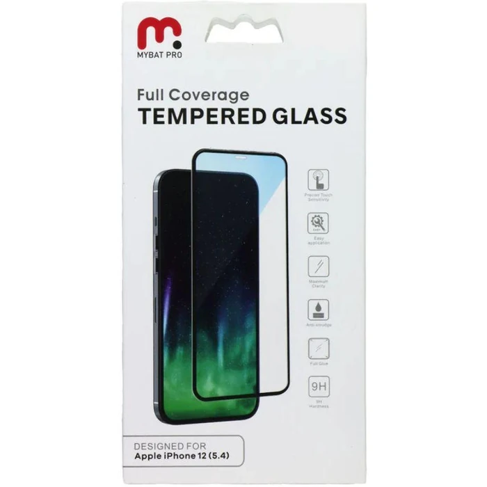MyBat Pro Full Coverage Tempered Glass Screen Protector for iPhone 12 - Clear/Black - Brand New by MyBat Pro - Image 2