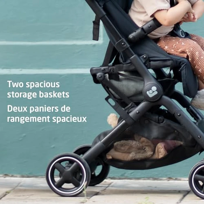 Maxi-Cosi Lara Ultra Compact Stroller, Airplane Carry-on Compliant for travel, Lightweight, one-hand fold, large storage, inludes travel bag Essential Black by Maxi-Cosi - Image 5