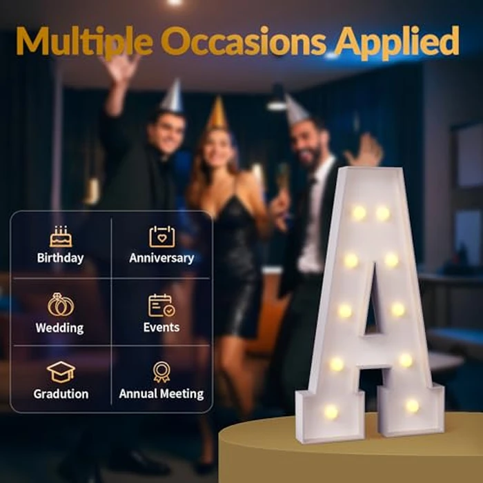 JoyMuse 4FT Marquee Light Up Letters,Large Marquee Letters 4 Feet Tall for Marry Me Proposal Decorations Big 4FT Letters with Lights for Baby Shower Party Decor, Letter K by JoyMuse - Image 2