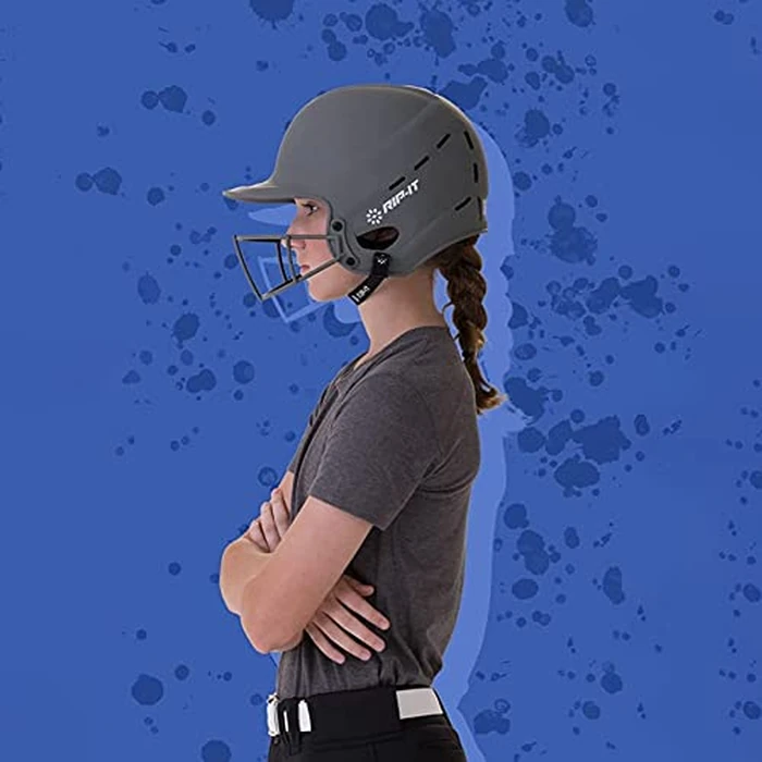 RIP-IT | Vision Pro Softball Batting Helmet with Face Mask | Matte Black | S/M | Lightweight Women’s Sport Equipment by RIP-IT - Image 4