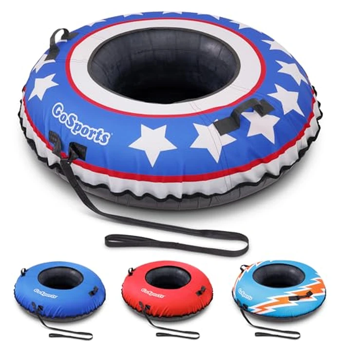 GoSports 44 Inch Heavy-Duty Winter Snow Tube with Premium Canvas Cover - Commercial Grade Sled - Stars & Stripes by GoSports - Image 1