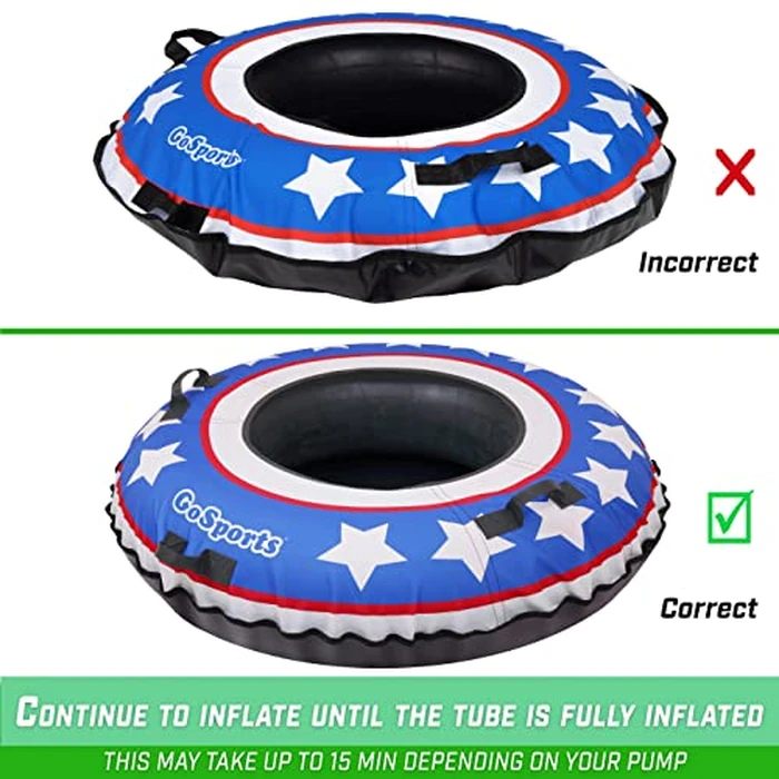 GoSports 44 Inch Heavy-Duty Winter Snow Tube with Premium Canvas Cover - Commercial Grade Sled - Stars & Stripes by GoSports - Image 5