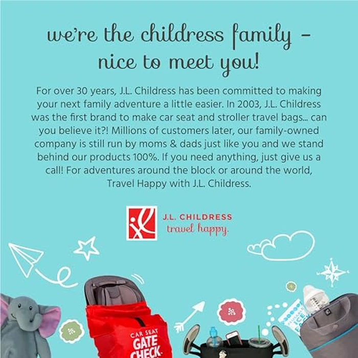 J.L. Childress Padded Infant Car Seat Bag - Travel Bag for Airplane, Fits Most Baby & Infant Car Seats, Compatible with UPPAbaby, Nuna, & Chicco, Airport Accessories, AirTag Compatible- Premier, Black by J.L. Childress - Image 7