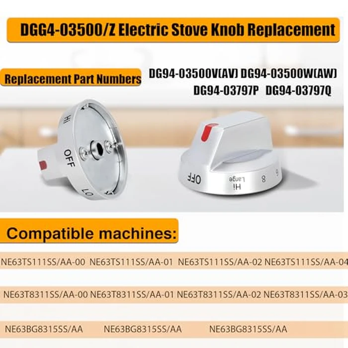 NE63T8111SS/AA NE63T8311SS/AA NE63BG8315SSAA for Samsung DG94-03500A/Z Electric Stove Knob Replacement, DG94-03797P DG94-03797Q Knobs Compatible with Samung Electric Range Better Than OEM by P Polerden - Image 2